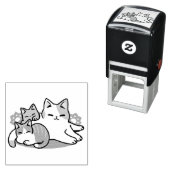 Laze Furr Days - Schattige Lazy Cats Design Zelfinktende Stempel (In situ)