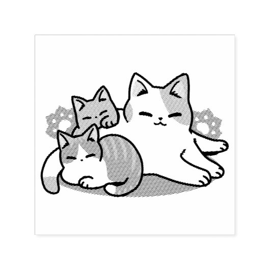 Laze Furr Days - Schattige Lazy Cats Design Zelfinktende Stempel (Design)