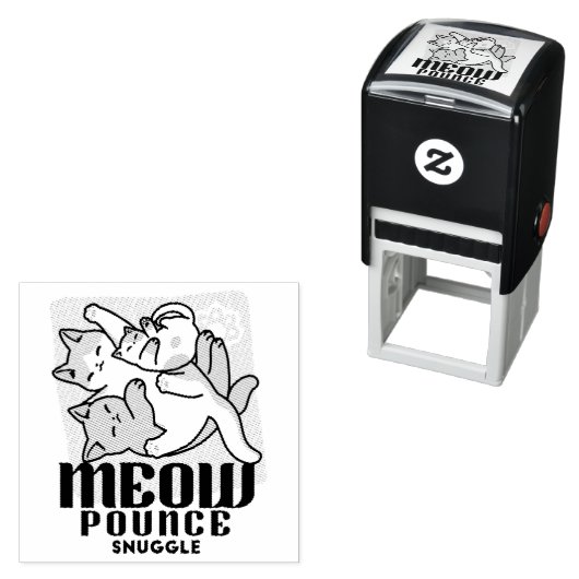 Laze Furr Days - Schattige Lazy Cats Design Zelfinktende Stempel (In situ)