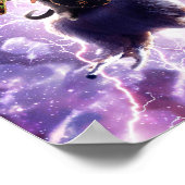 Lazer Warrior Space Cat Riding Llama met Taco Poster (Hoek)