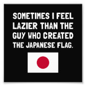 Lazier Japanse vlag Foto Afdruk (Voorkant)