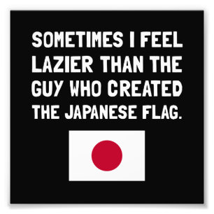 Lazier Japanse vlag Foto Afdruk