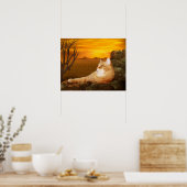 Lazing kat poster (Keuken)