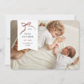 Lazo Navideño | Feliz Navidad Tarjeta con Foto Feestdagenkaart (Voorkant)