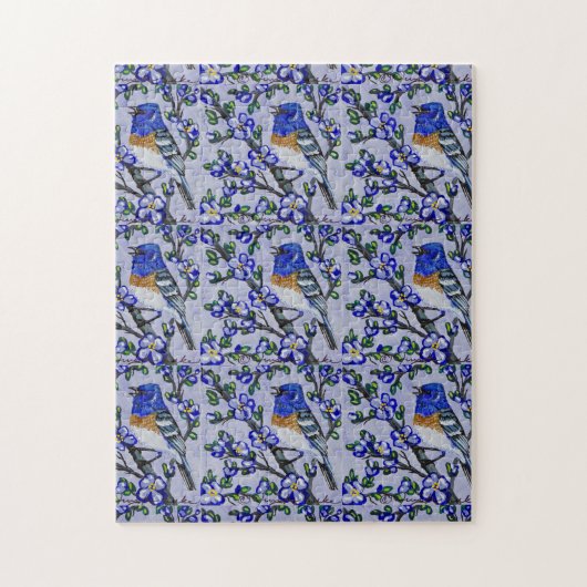 Lazuli Bunting Puzzle Legpuzzel (Verticaal)