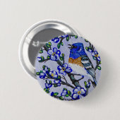 Lazuli Bunting Ronde Button 5,7 Cm (Voorkant /achterkant)