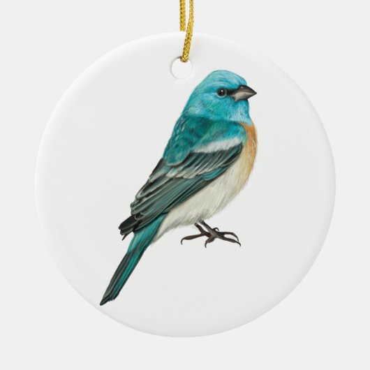 Lazuli Bunting Songbird Keramisch Ornament (Voorkant)