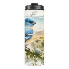 Lazuli Bunting Songbird Waterverf Desert Tumbler Thermosbeker
