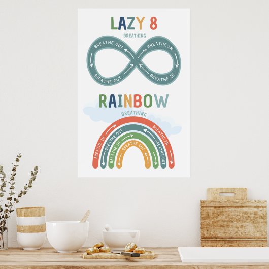 Lazy 8 en Rainbow Breathing Classroom Poster (Keuken)