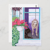 Lazy Aftermiddags Labradors Painting Briefkaart (Voorkant / Achterkant)