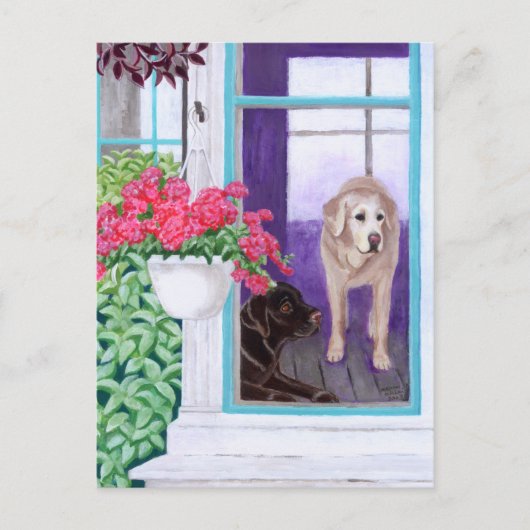 Lazy Aftermiddags Labradors Painting Briefkaart (Voorkant)