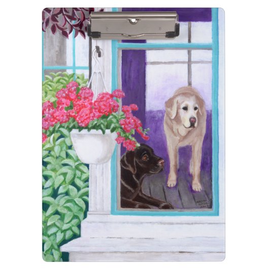 Lazy Aftermiddags Labradors Painting Klembord (Voorkant)