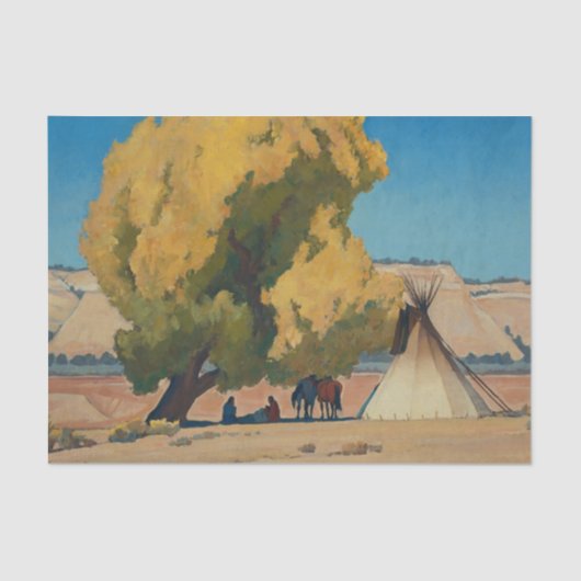 "Lazy Autumn" Westerne kunst van Maynard Dixon Tissuepapier (Voorkant)