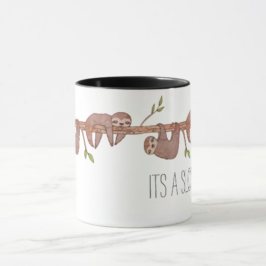 Lazy Baby luiaards op Treebranch Mok (Midden)