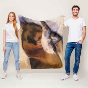 Lazy Beagle Fleece Deken