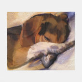Lazy Beagle Fleece Deken (Voorkant (Horizontaal))