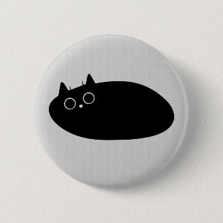 Lazy Black Cat | Button voor kattenliefhebbers!!