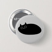 Lazy Black Cat | Button voor kattenliefhebbers!! (Voorkant /achterkant)