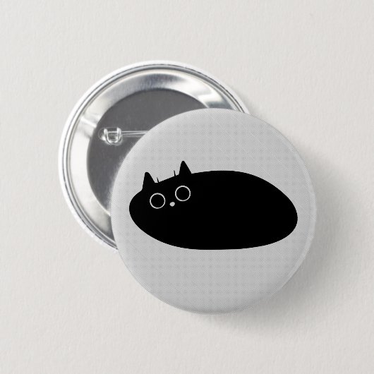 Lazy Black Cat | Button voor kattenliefhebbers!! (Voorkant /achterkant)