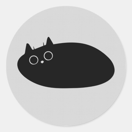 Lazy Black Cat | Cadeaus voor kattenliefhebbers! Ronde Sticker (Voorkant)