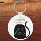 Lazy black cat Keychain (Voorkant)