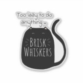 Lazy black cat  sticker (Voorkant)