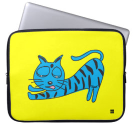 Lazy Blue Cat 15-inch laptophoes Laptop Sleeve