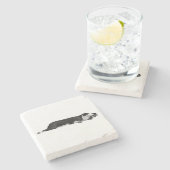 Lazy Bulldog, nette tafel Stenen Onderzetter (Zijkant)