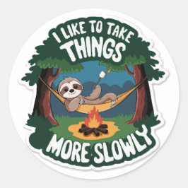 Lazy Campfire Sloth Sticker | Grappig buiten