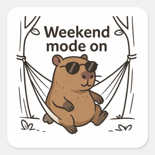 Lazy Capybara Meme Cartoon Sticker (Voorkant)