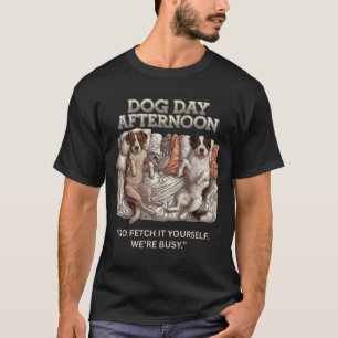 LAZY CARTOON DOGS GEZEGDE "GA HET ZELF HALEN" T-SHIRT