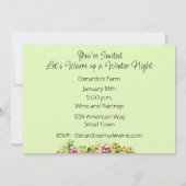 Lazy Cat and Grapes Wine Tasting Kaart (Achterkant)