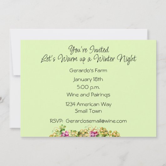 Lazy Cat and Grapes Wine Tasting Kaart (Achterkant)