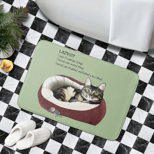 Lazy Cat Bed Groen Grappig Badmat