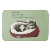 Lazy Cat Bed Groen Grappig Badmat (Voorkant)
