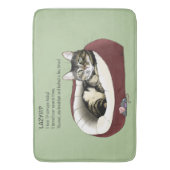 Lazy Cat Bed Groen Grappig Badmat (Voorkant Verticaal)