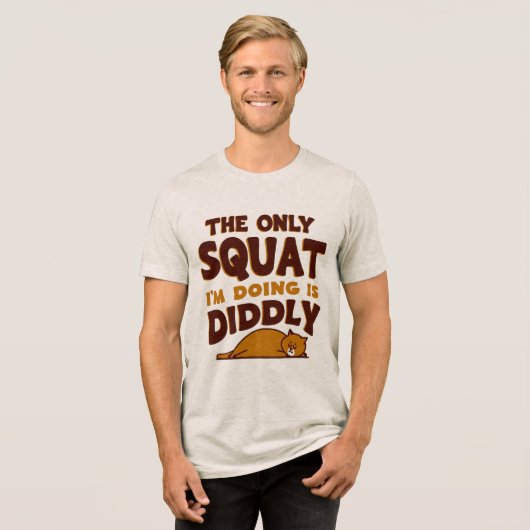 Lazy Cat Fitness - Diddly Squat Kampioen Tri-Blend Shirt (Voorkant volledig)