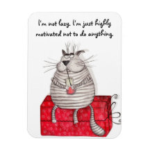 Lazy Cat Funny Magnet Kantoor Quottes