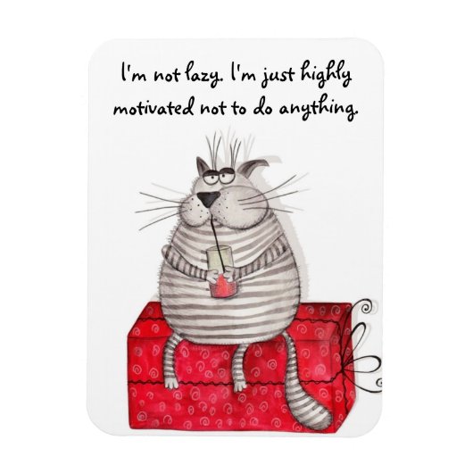 Lazy Cat Funny Magnet Kantoor Quottes Magneet (Verticaal)