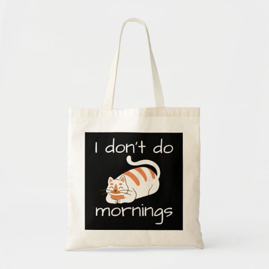 Lazy Cat, ik doe geen ochtenden Tote Bag (Voorkant)