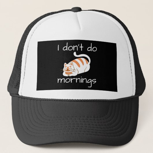Lazy Cat, ik doe geen ochtenden Trucker Pet (Voorkant)