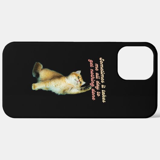 Lazy Cat Lover Funny Cute Cat Case-Mate iPhone Case (Achterkant (horizontaal))
