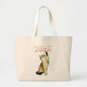 Lazy Cat Lover Funny Cute Cat Grote Tote Bag (Voorkant)