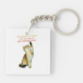 Lazy Cat Lover Funny Cute Cat Sleutelhanger (Achterkant)