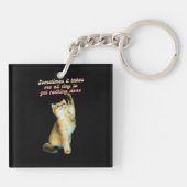 Lazy Cat Lover Funny Cute Cat Sleutelhanger (Achterkant)