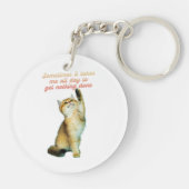 Lazy Cat Lover Funny Cute Cat Sleutelhanger (Achterkant)