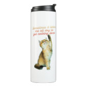 Lazy Cat Lover Funny Cute Cat Thermosbeker (Gedraaid links)