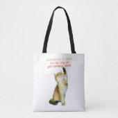Lazy Cat Lover Funny Cute Cat Tote Bag (Voorkant)