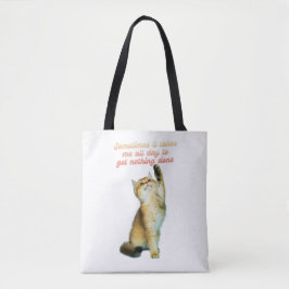 Lazy Cat Lover Funny Cute Cat Tote Bag