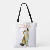 Lazy Cat Lover Funny Cute Cat Tote Bag (Achterkant)